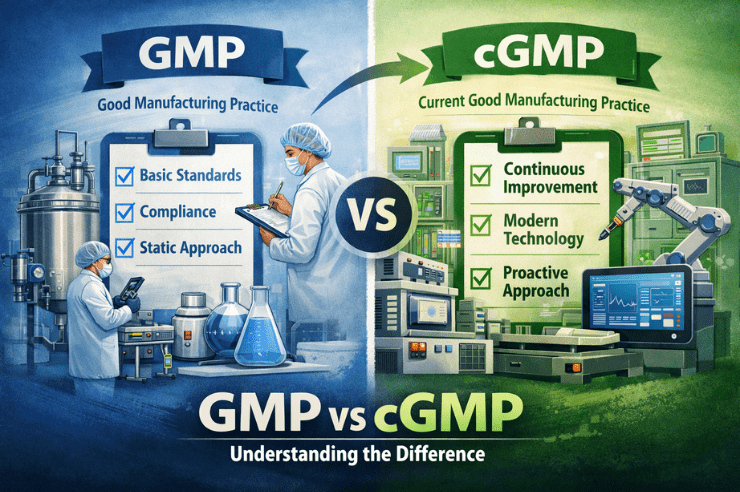 GMP vs cGMP comparison for pharma facilities