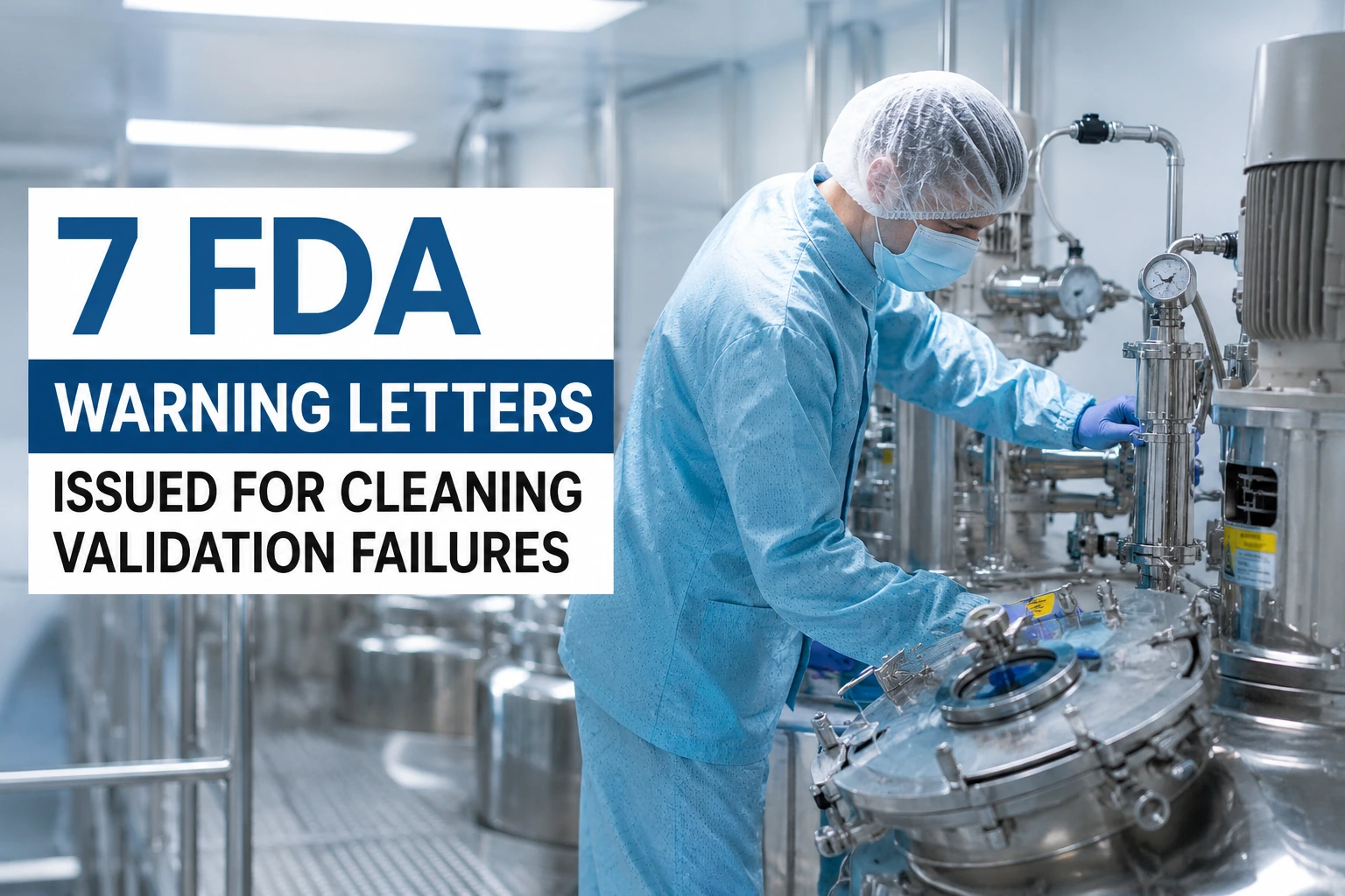 FDA warning letters issued for cleaning validation failures in a pharmaceutical manufacturing facility